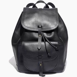 Madewell black leather transport rucksack